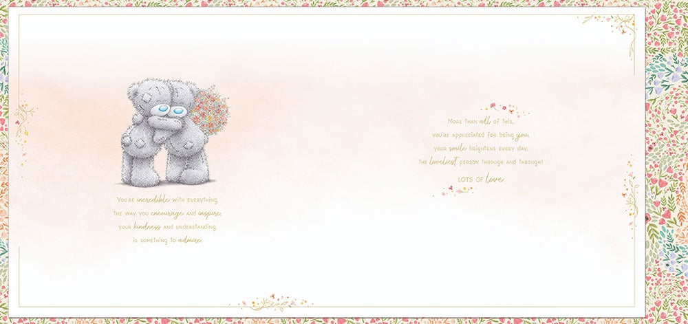 Luxury Handmade Me to You Mother's Day Card With Keepsake Box, Tatty Teddy Bear With Bouquet  - Official Collection 12 x 14 inches
