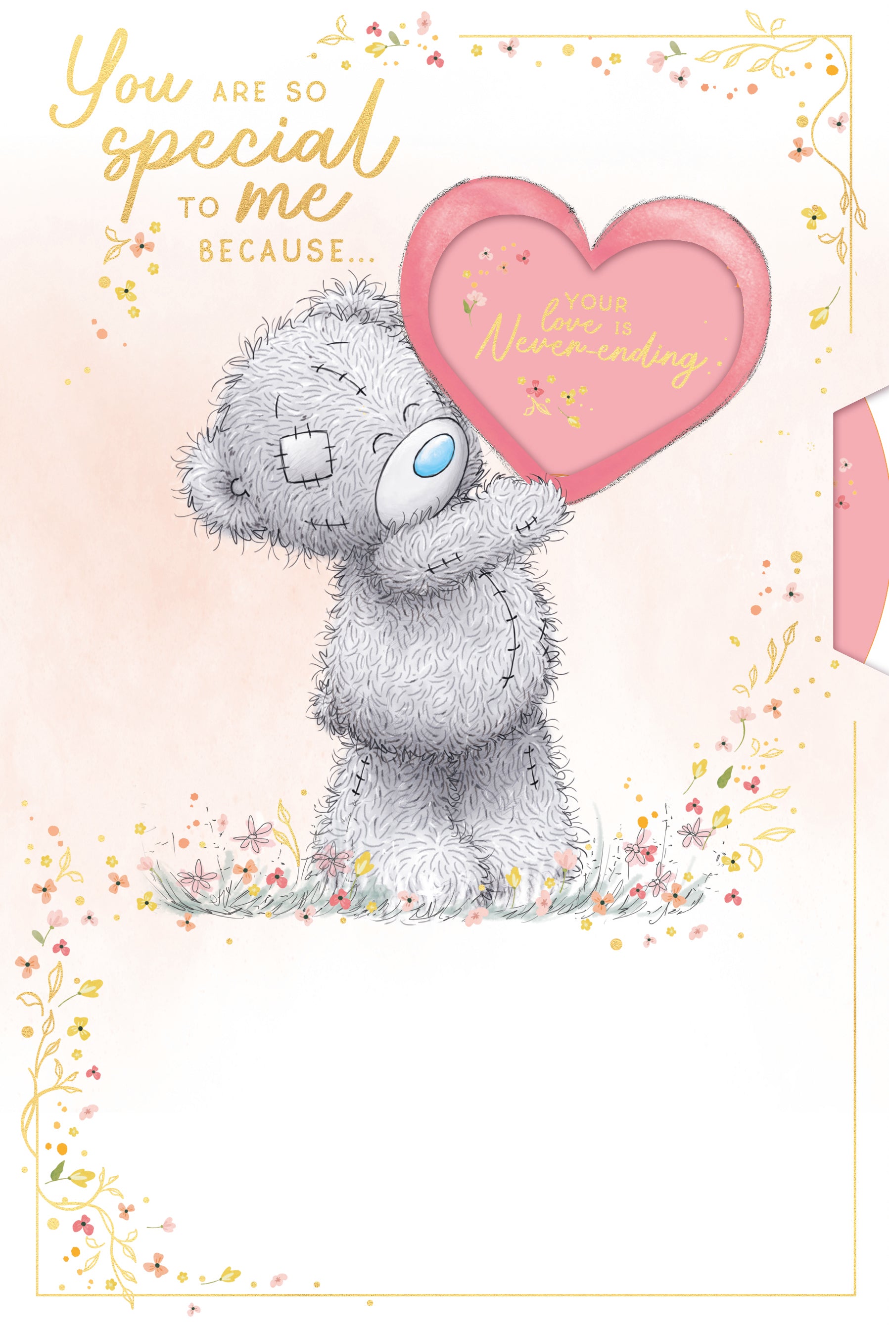 Me to You Tatty Teddy Hand Made Mother's Day Card With Spinning Wheel 6 x 9