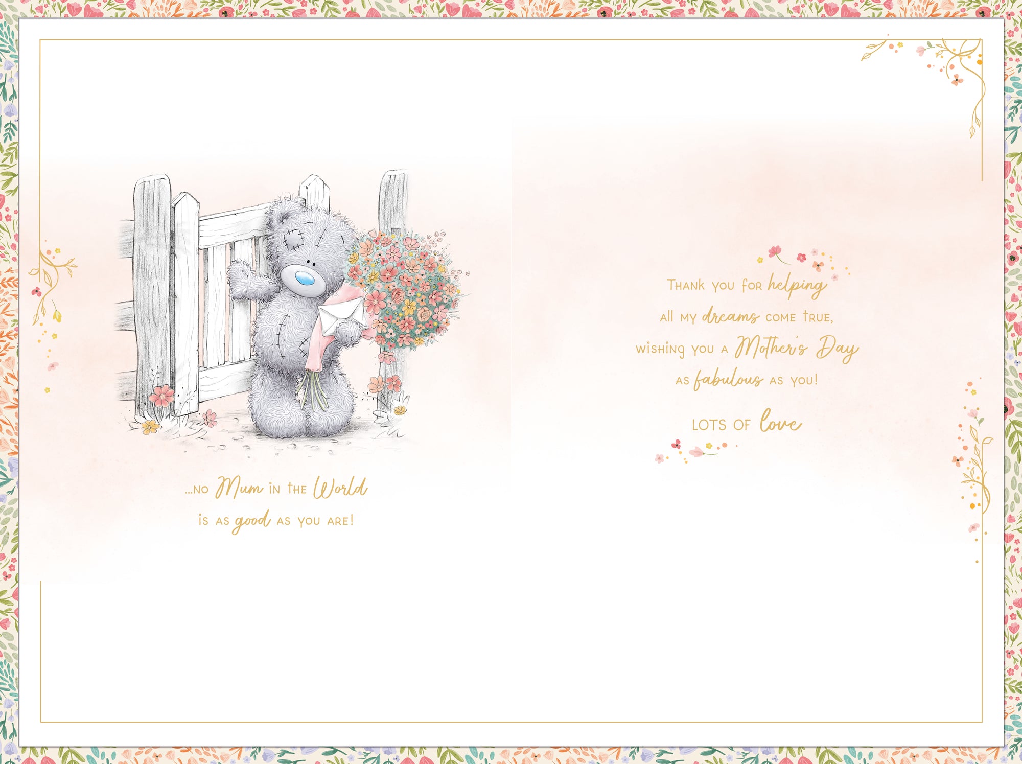 Me to You Tatty Teddy Luxury Handmade Mother's Day Card 'One in a Million' 6 x 9