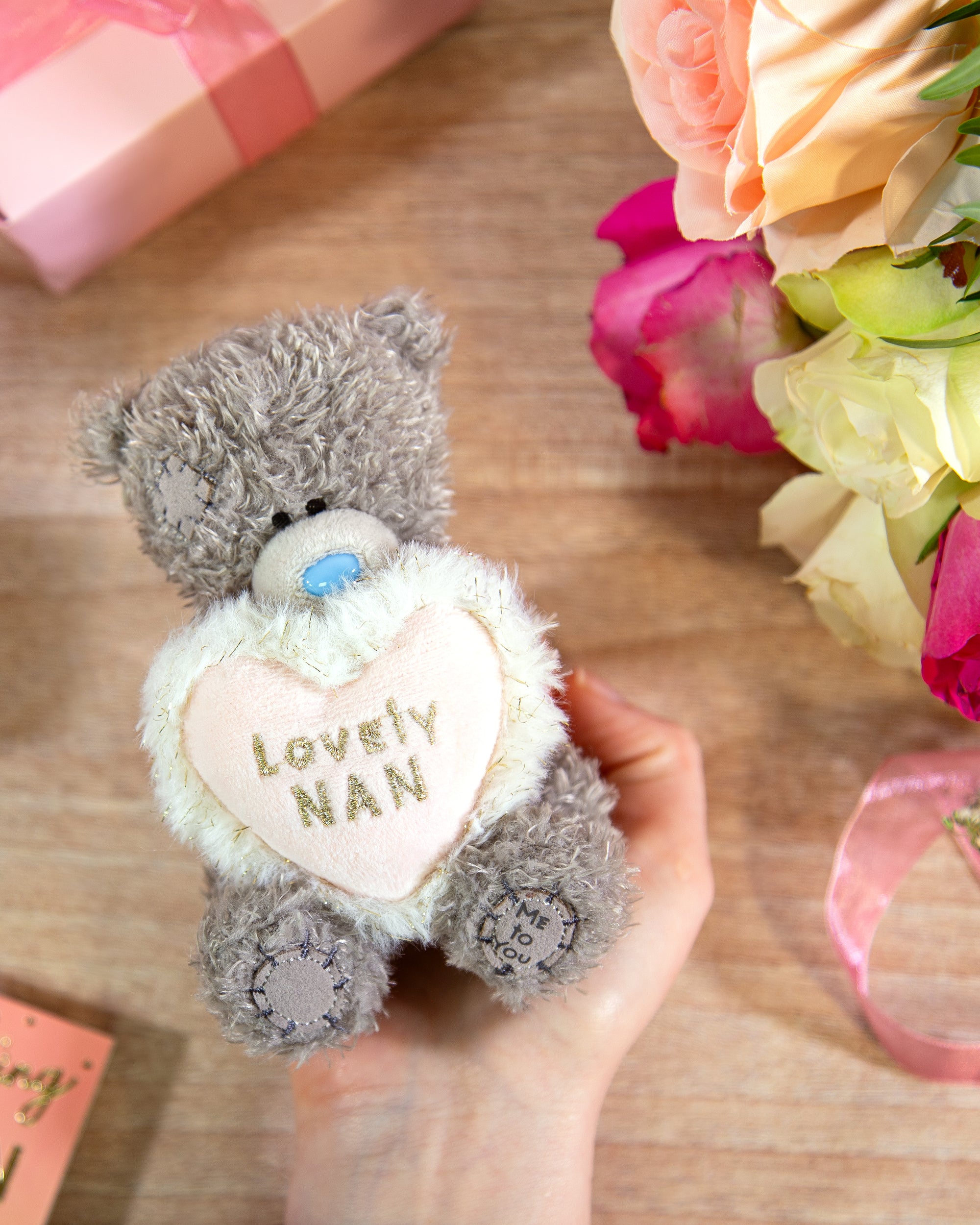 Me to You Tatty Teddy 'Lovely Nan' 10cm Plush Bear With Satin Banner - Official Mother's Day Gift Collection