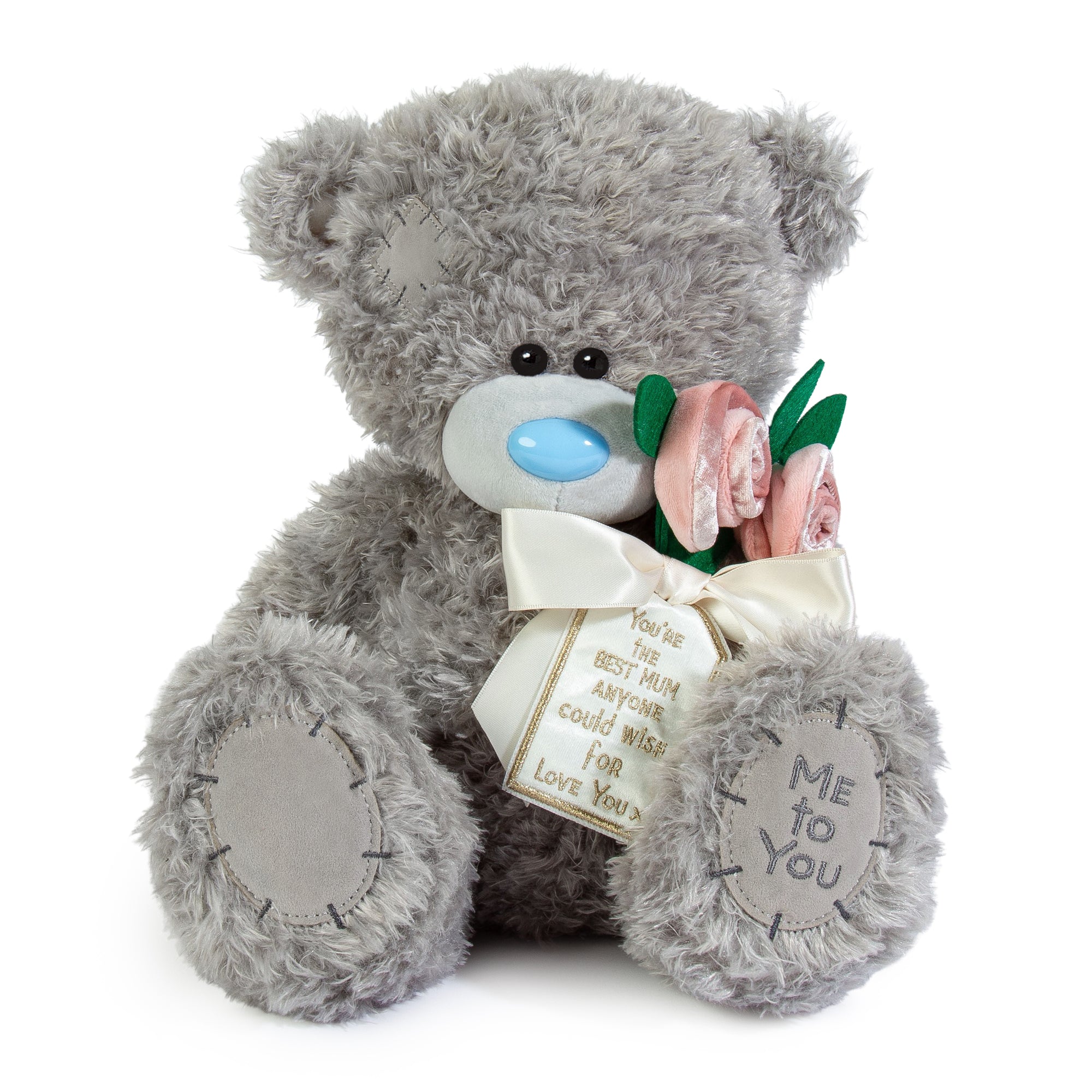 Me to You Tatty Teddy Large Luxury 'Best Mum' Plush Bear With Velvet Flowers 27cm High