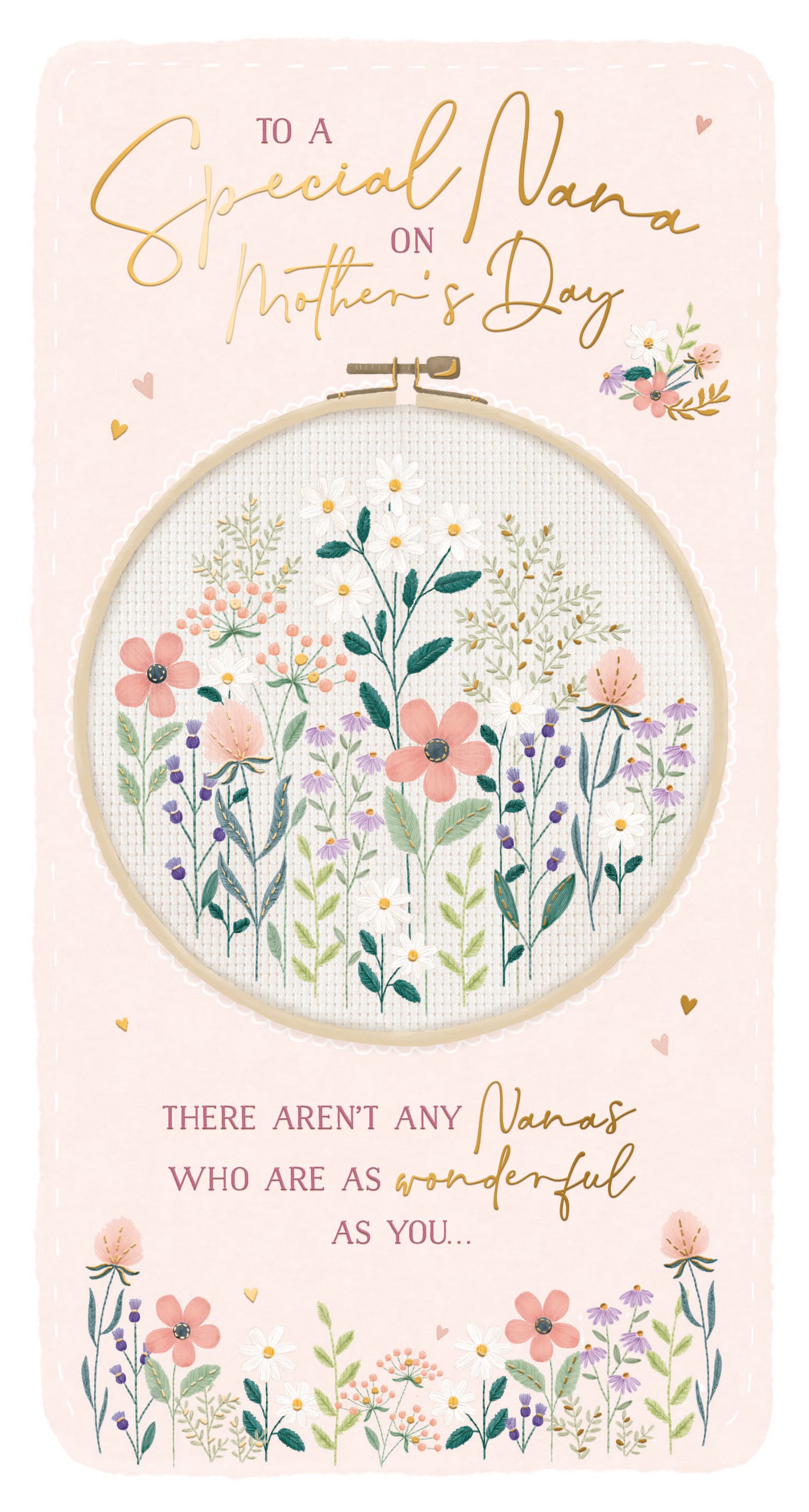 Mother's Day Card For A Special Nana With Gold Foil Detail by Wishing Well Studios, Size 5 x 9 Inches