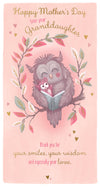 Mother's Day Card From Your Granddaughter, Owl Design by Wishing Well Studios, Size 5 x 9 Inches