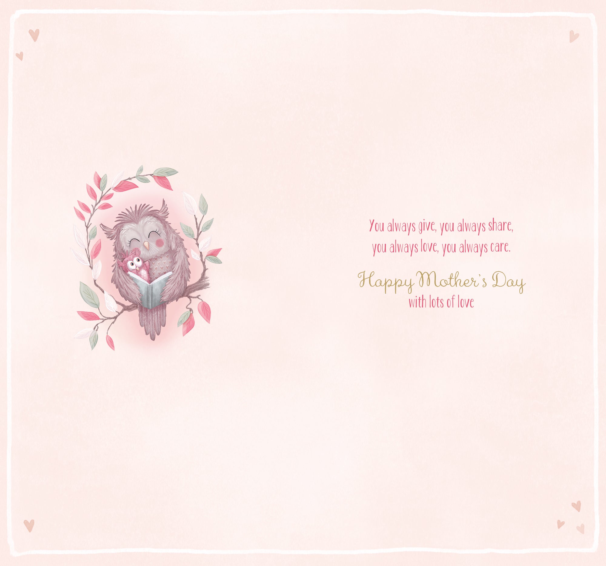 Mother's Day Card From Your Granddaughter, Owl Design by Wishing Well Studios, Size 5 x 9 Inches