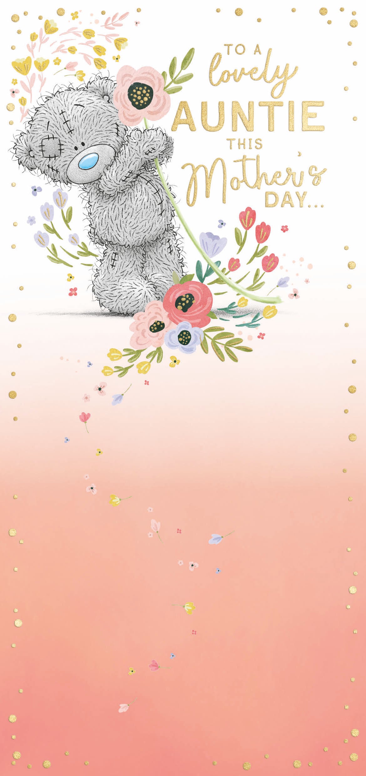 Me to You Tatty Teddy 'To a lovely Auntie' Mother's Day Card 4 x 8