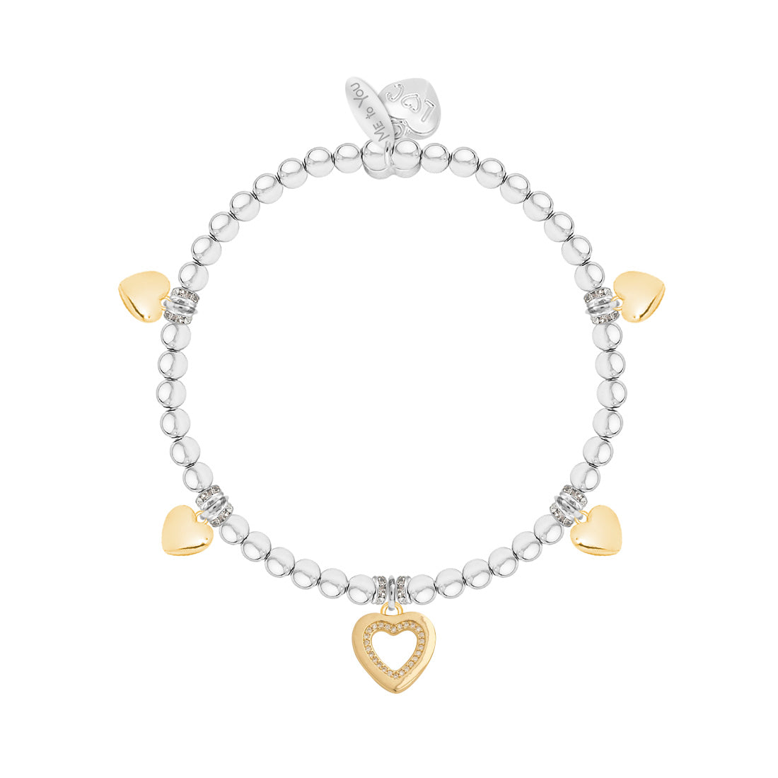 Me to You - 'The Best Mum' Life Charms Silver Plated Beaded Bracelet