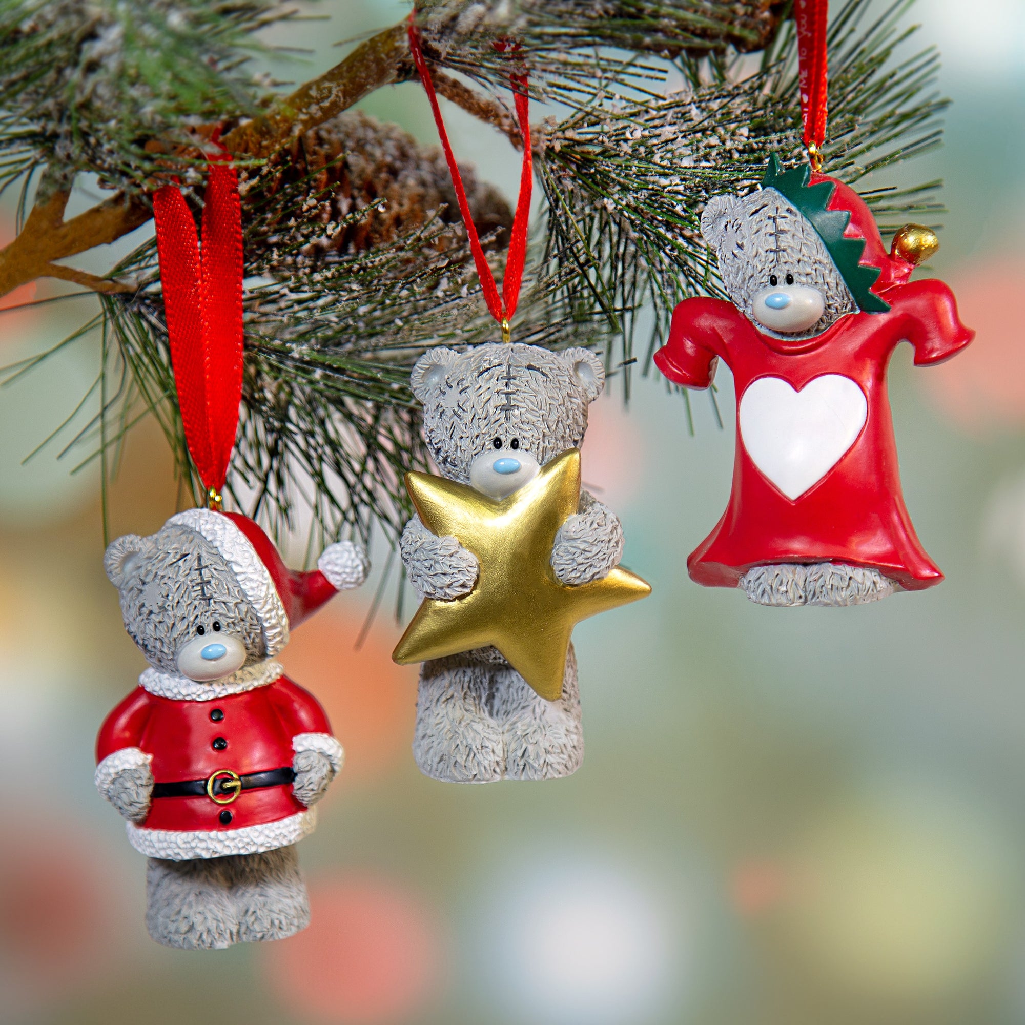 Me to You Christmas Tree Decoration With Satin Ribbon, Tatty Teddy Dressed As Santa
