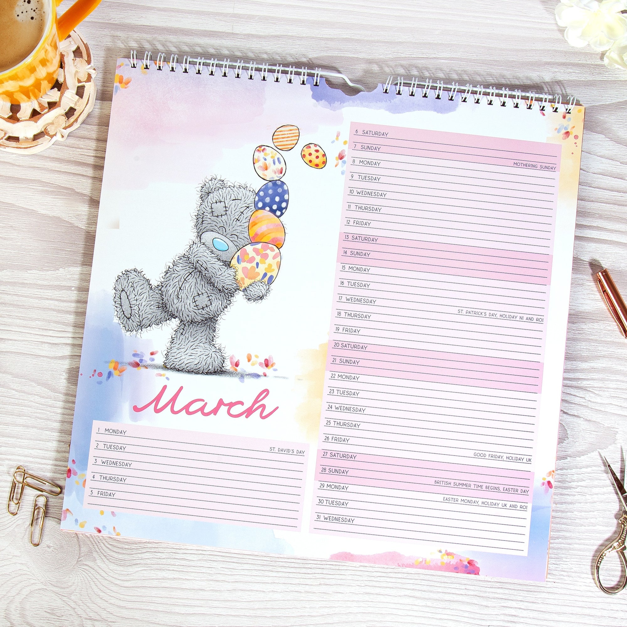 Me to You Tatty Teddy 2027  Square Wire Calendar, Tatty Teddy With original hand drawn illustrations 30.5 x 30.5 cm