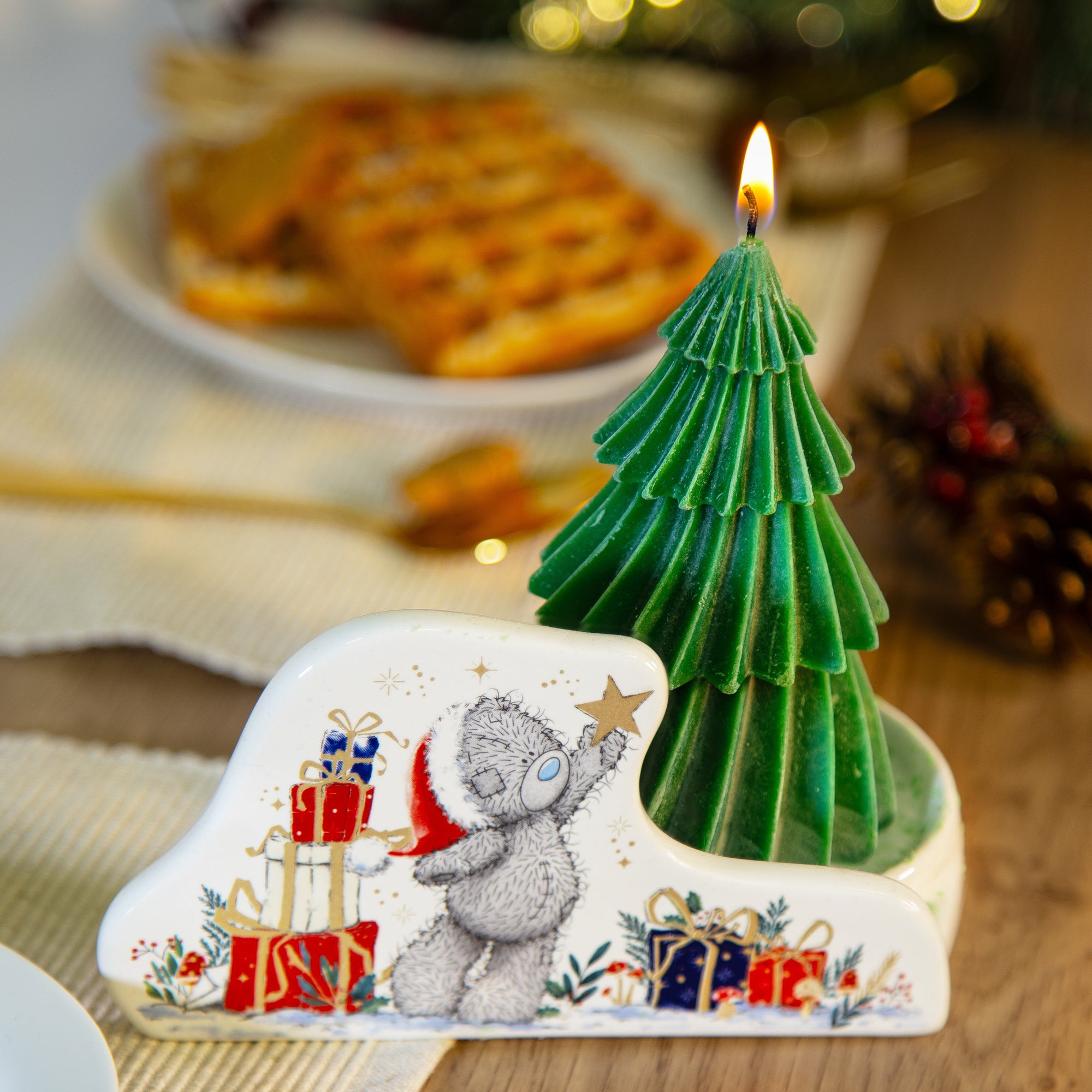 Me to You Tatty Teddy Christmas Candle Holder With Fir Tree Candle