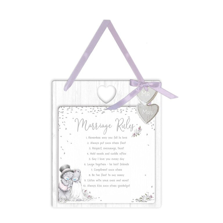 Me to You Tatty Teddy Marriage Rules Plaque