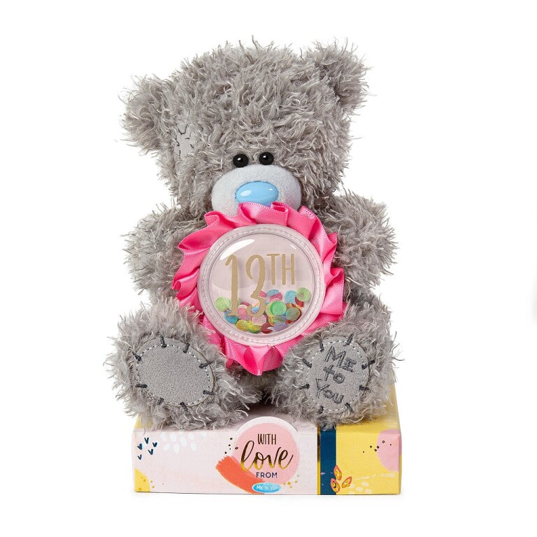 Me to You Tatty Teddy 13th Birthday Bear Holding a Pink 13 Rosette
