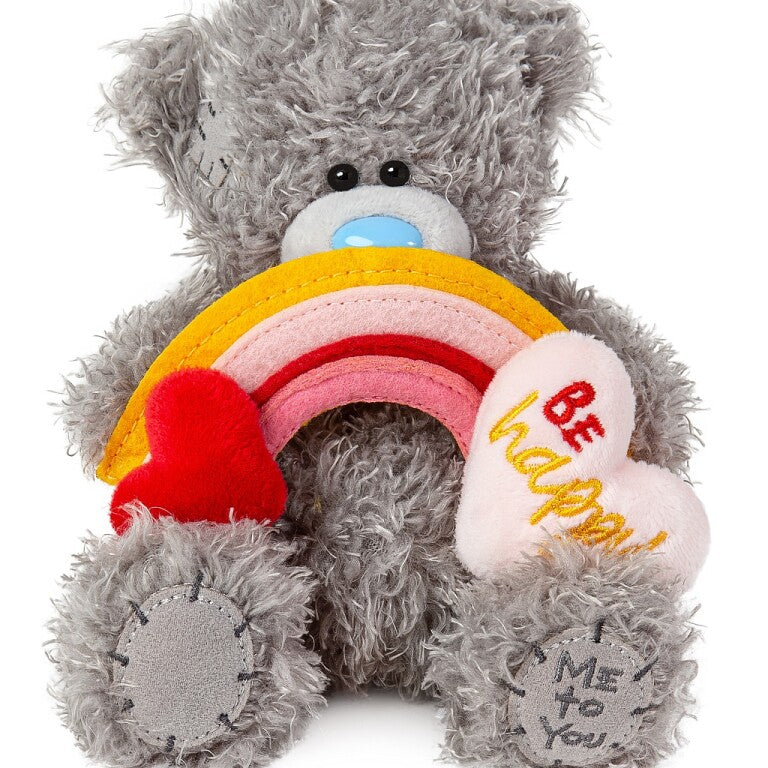 Me to You Tatty Teddy 'Be Happy' Bear Holding Rainbow