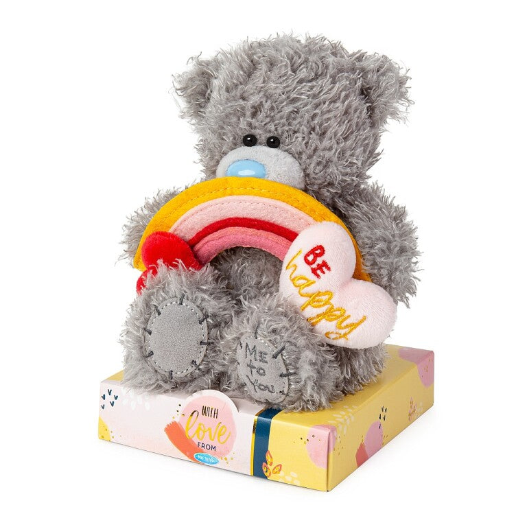 Me to You Tatty Teddy 'Be Happy' Bear Holding Rainbow