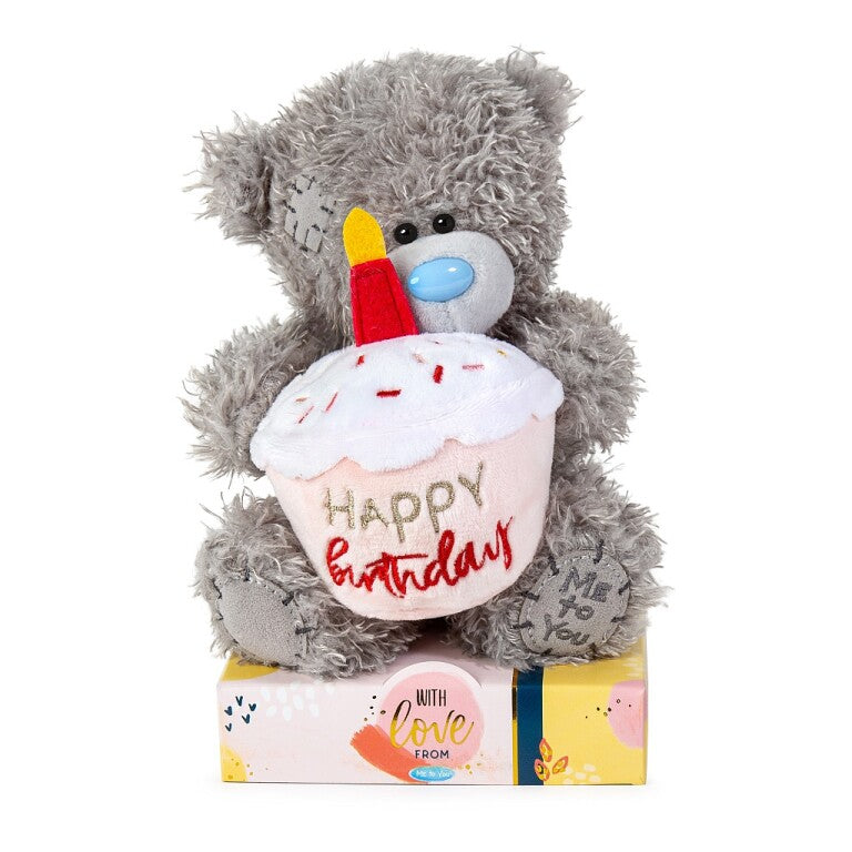 Me to You Tatty Teddy Happy Birthday Bear Holding Cupcake