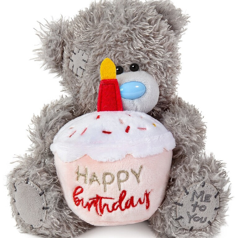 Me to You Tatty Teddy Happy Birthday Bear Holding Cupcake