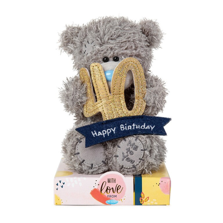 Me to You Tatty Teddy 40th Birthday Bear Holding a 40 Balloon