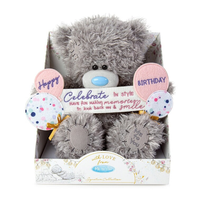 Me to You Tatty Teddy Happy Birthday Bear with Balloons - Official Signature Collection
