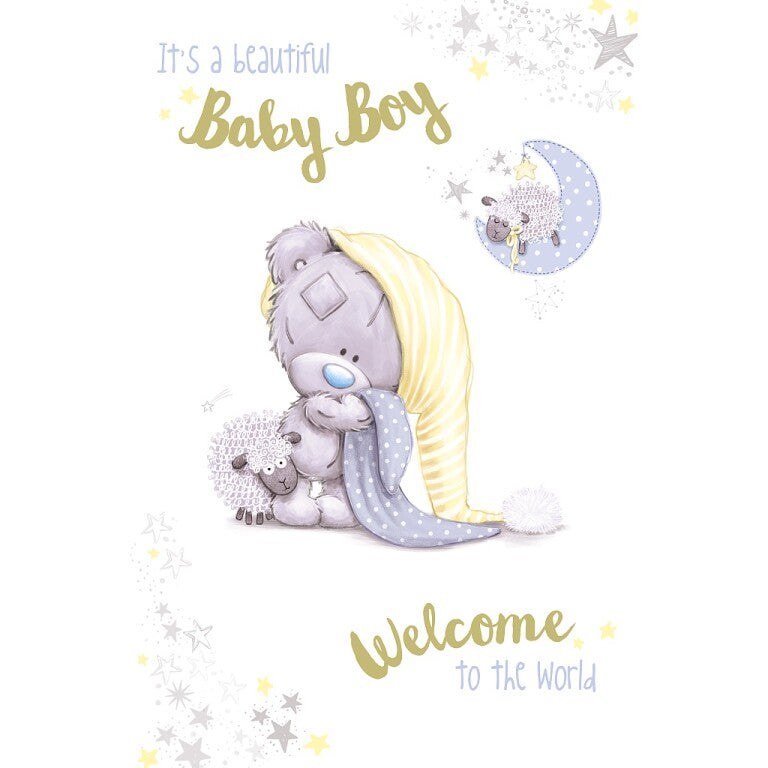 Tiny Tatty Teddy Baby Boy Welcome to The World Card