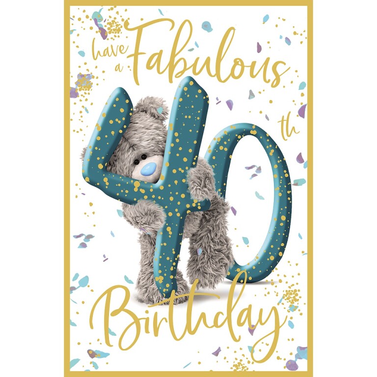 Me to You 40th Birthday Card Tatty Teddy Photo Finish Design