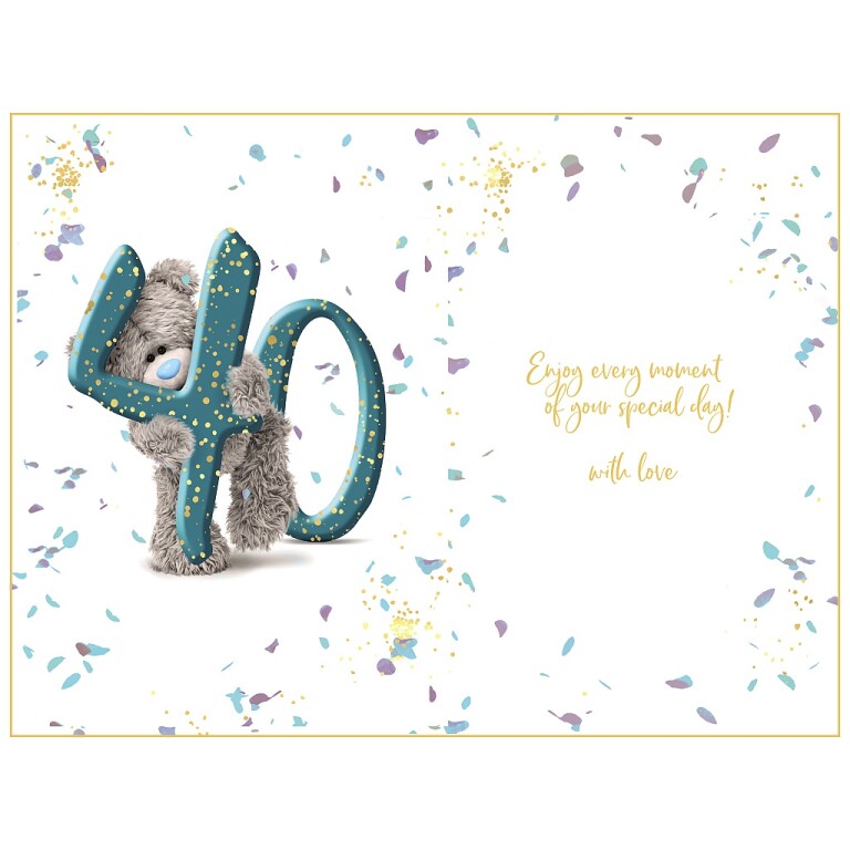 Me to You 40th Birthday Card Tatty Teddy Photo Finish Design