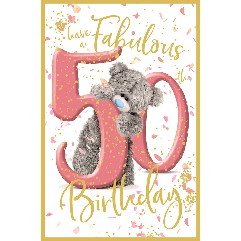 Me to You 50th Birthday Card Tatty Teddy Photo Finish Design