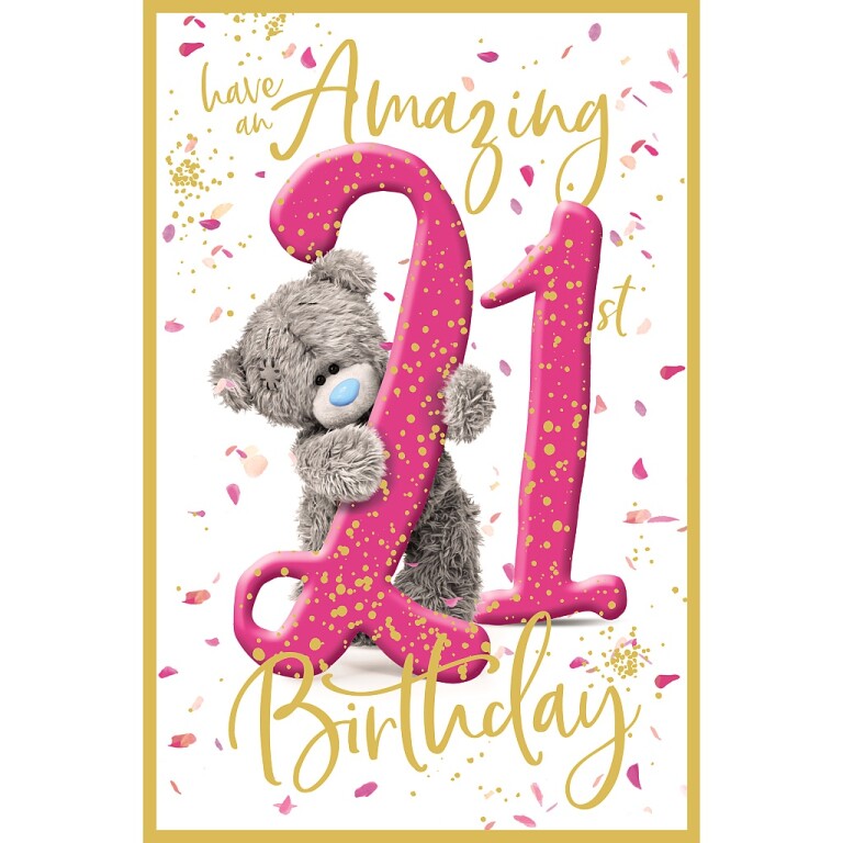 Me to You 21st Birthday Card Tatty Teddy Photo Finish Design