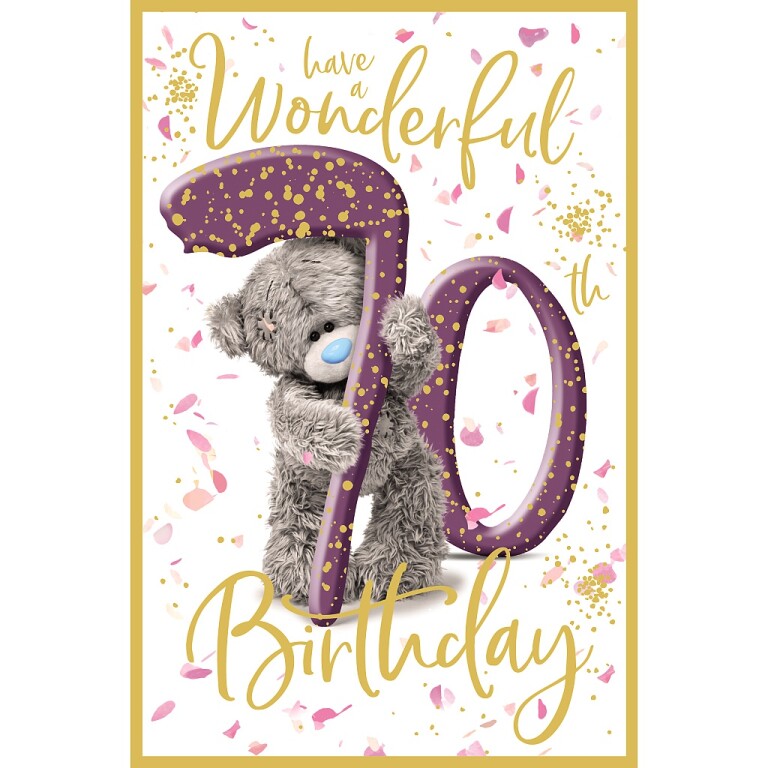 Me to You 70th Birthday Card Tatty Teddy Photo Finish Design