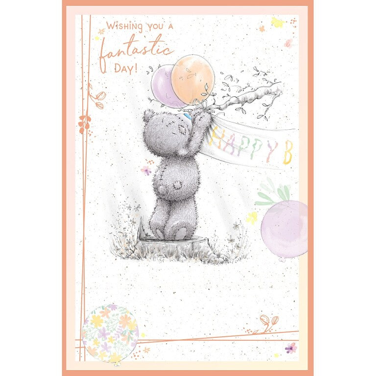 Me to You Birthday Card Tatty Teddy Putting Up Banner