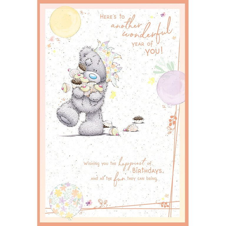 Me to You Birthday Card Tatty Teddy With Cupcakes