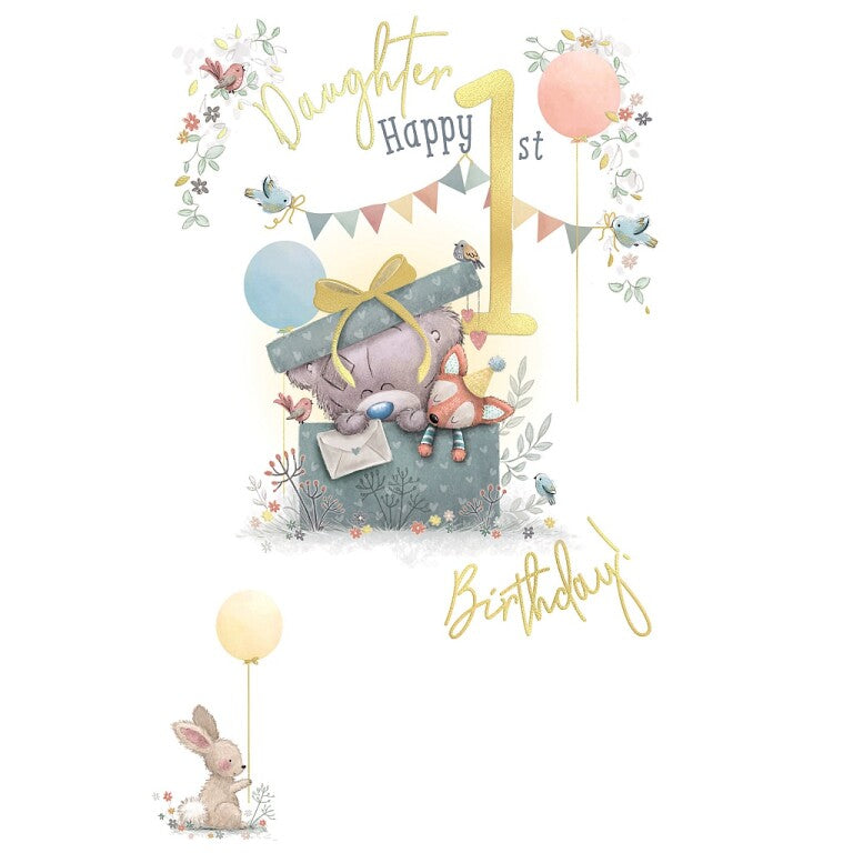 Tiny Tatty Teddy Daughter First Birthday Card