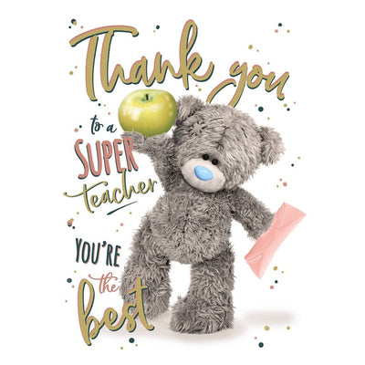 Me To You Thank You Teacher Tatty Teddy Plüschbär – 15 Cm, Offizielles Geschenk Für Lehrer, Blau/grau/rot