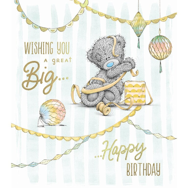 Me to You Birthday Card Tatty Teddy Tangled In Gift Ribbon