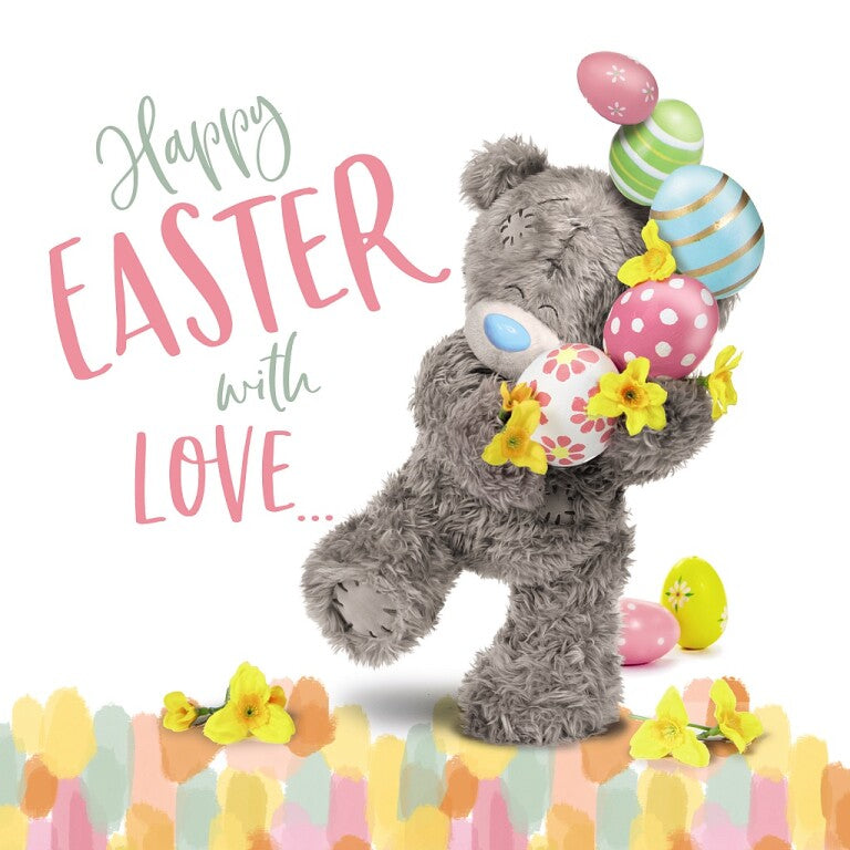 Me to You Photo Finish Easter Card, Tatty Teddy With Eggs