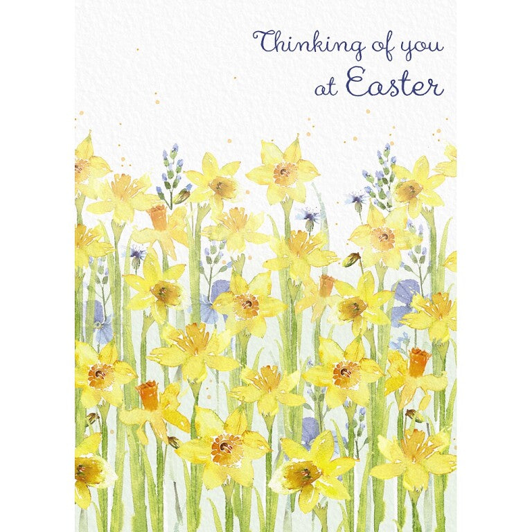 Wishing Well Studios Thinking Of You Easter Card, Daffodils Design