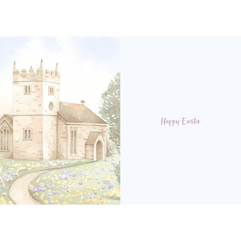 Wishing Well Studios Easter Card With Prayer, Churchyard Scene