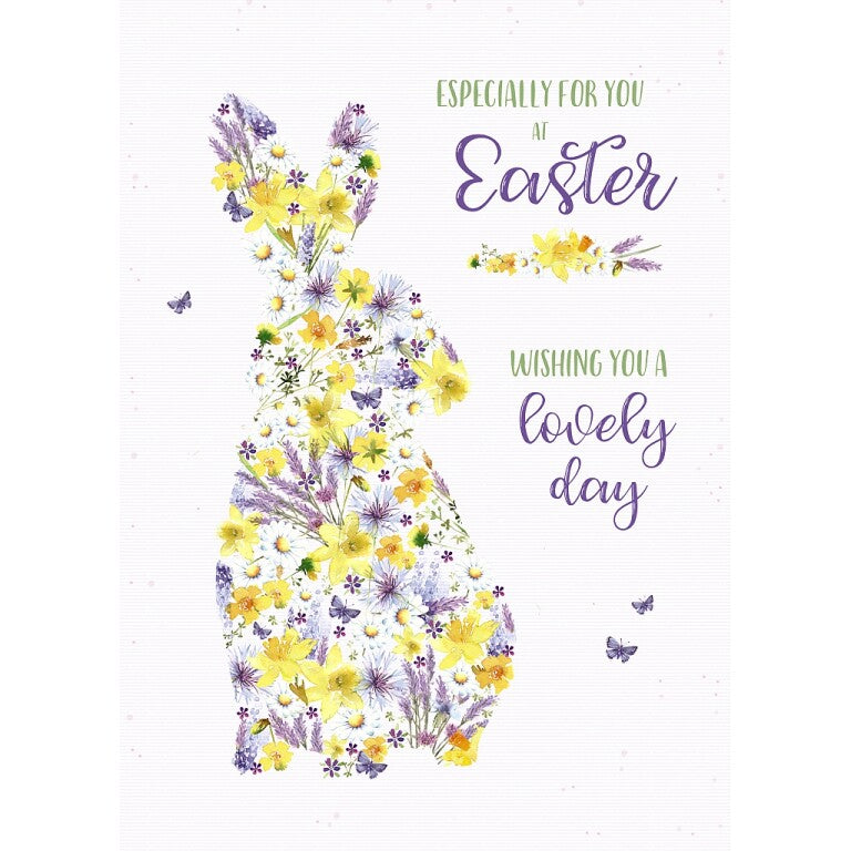 Wishing Well Studios Bunny And Butterflies Easter Card