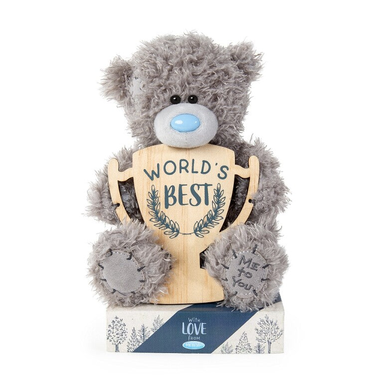Me to You Father's Day plush bear with personalised trophy