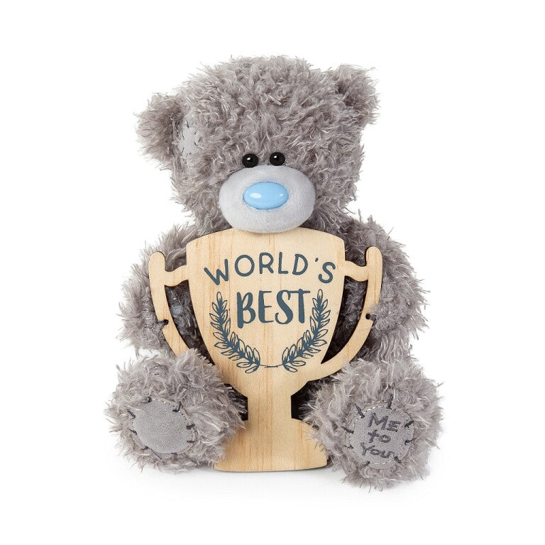 Me to You Father's Day plush bear with personalised trophy