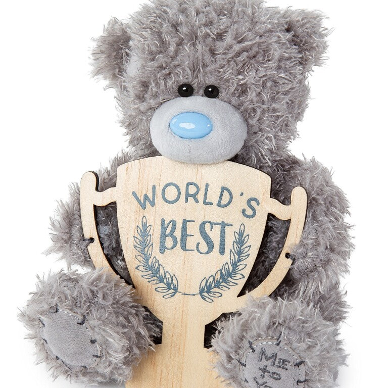 Me to You Father's Day plush bear with personalised trophy