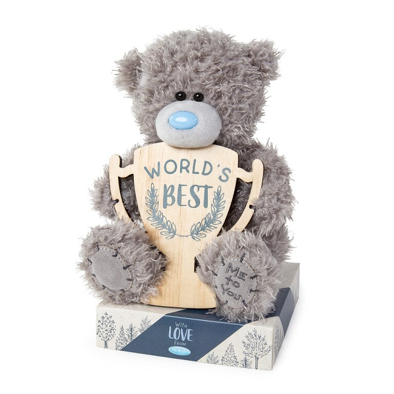 Me to You Father's Day plush bear with personalised trophy