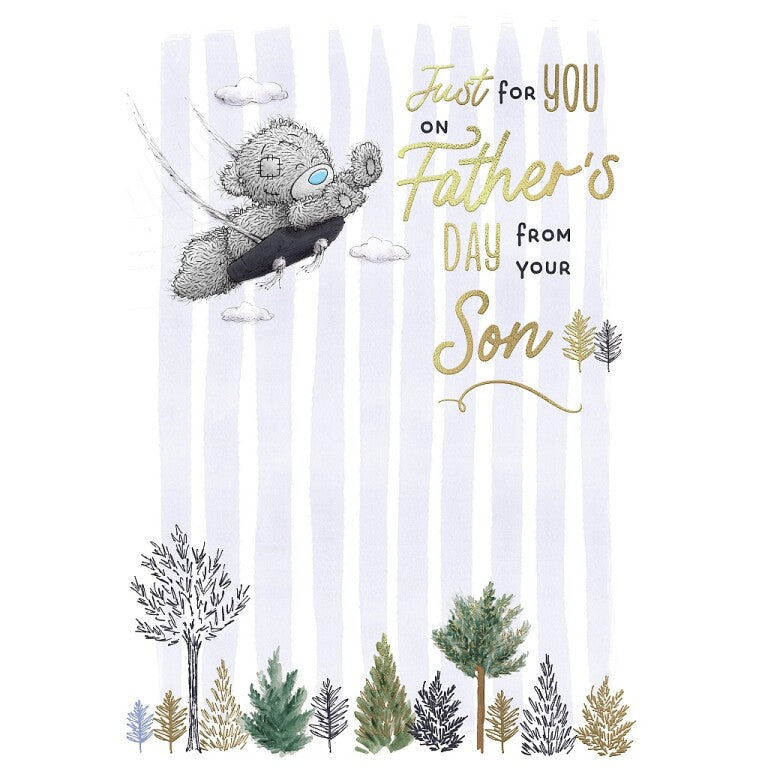 Me to You Father's Day Card From Your Son, Tatty Teddy On A Swing 6x9