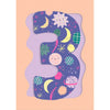 Fun Birthday Card For Girl's 3rd Birthday, Birthday Card With Die-cut Detail And Neon Colours - Doodle Greeting Card by Hotchpotch London Size 5 x 7 inches