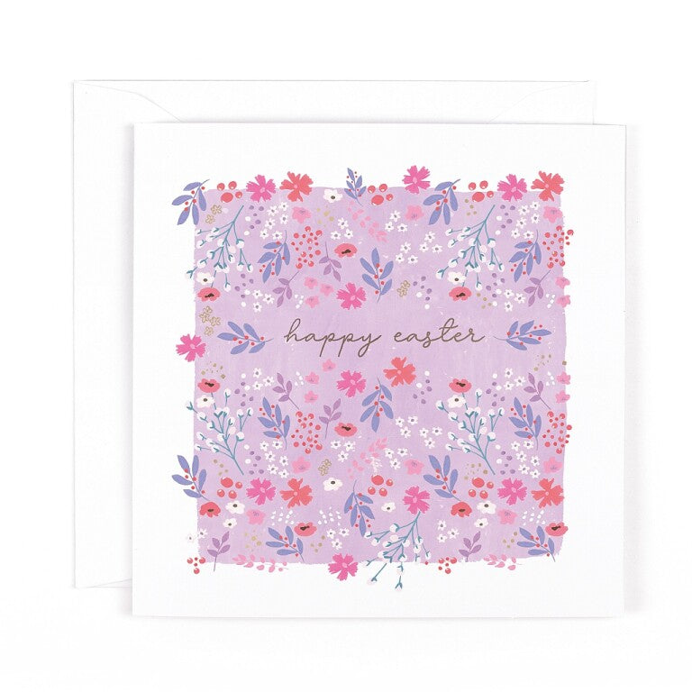 Hotchpotch Floral Easter Card With Gold Foil Finish