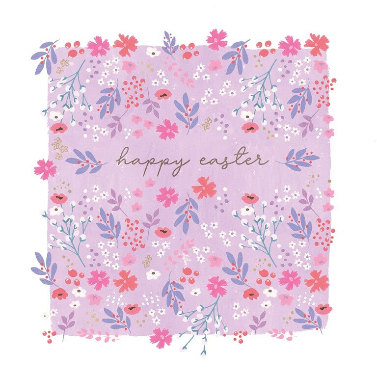 Hotchpotch Floral Easter Card With Gold Foil Finish