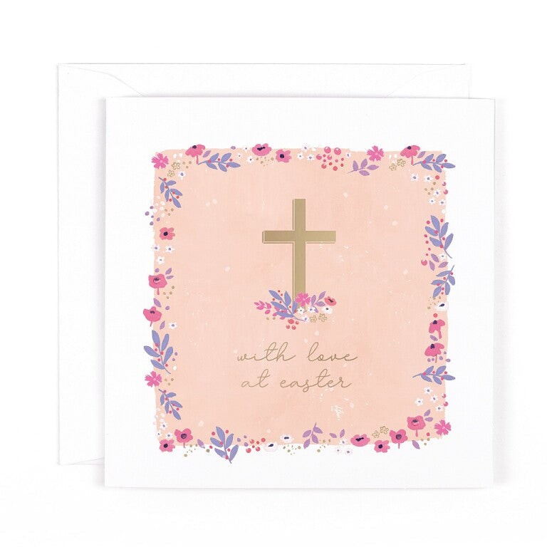 Hotchpotch Easter Card, Floral Design With Cross