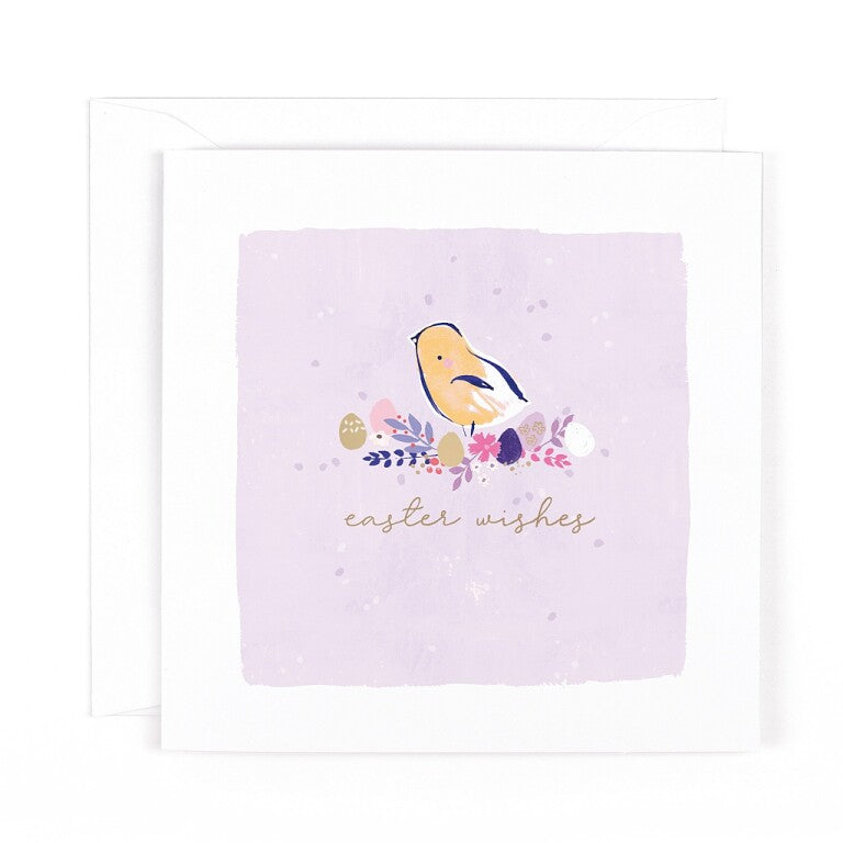 Hotchpotch Easter Card, Cute Chick With Eggs