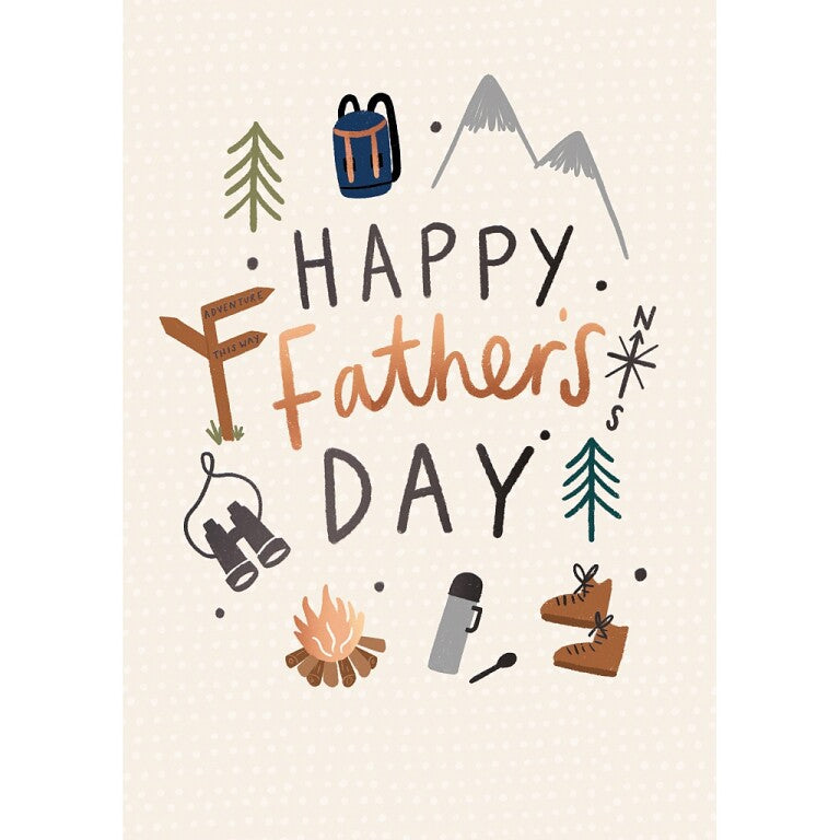 Hotchpotch Father's Day Card For Dad, Camping Adventure Theme 5x7 inches
