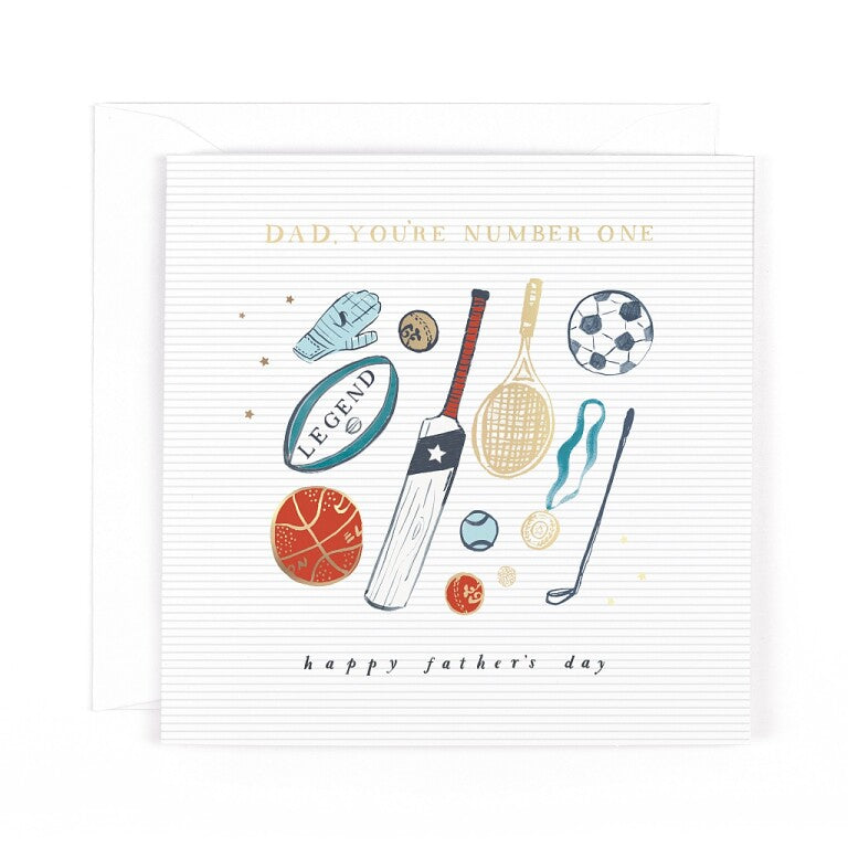 Hotchpotch Father's Day Card For Dad Sport Themed  5x7 inches