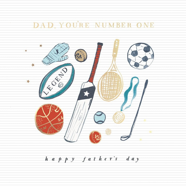 Hotchpotch Father's Day Card For Dad Sport Themed  5x7 inches