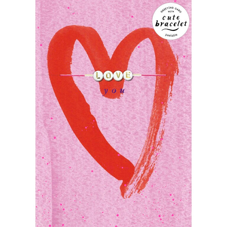 Hotchpotch Cute Romantic Card With Detachable 'Swiftie'- Inspired Bracelet Spelling Out 'Love' - Lucky Dip Greeting Card